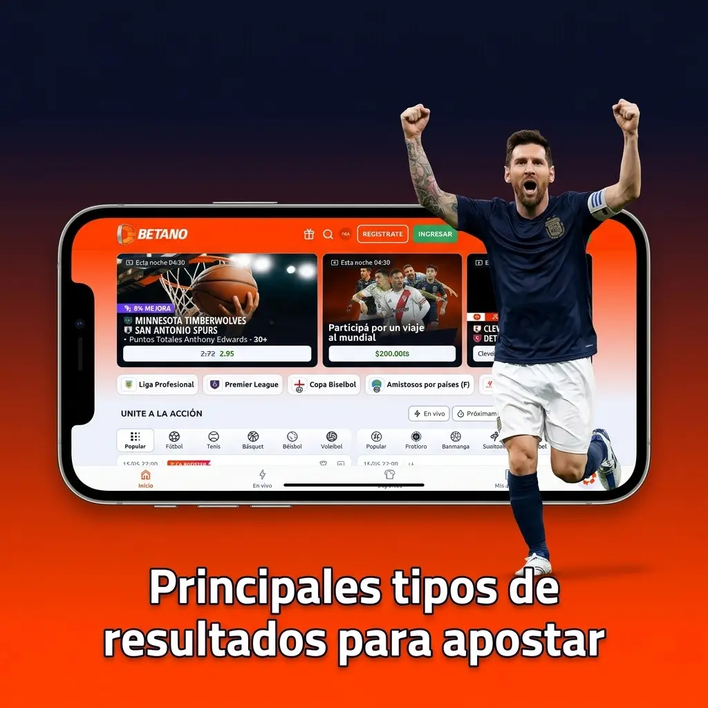 Tipos de resultados para apostar en Betano: 1X2, doble oportunidad, over/under, hándicap y marcador exacto